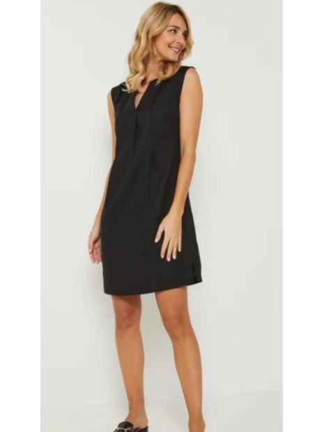 Robe Noire Femme Julie Guerlande Taille 38/40 - Coton Soie, été, Style Paris, Très Bon état